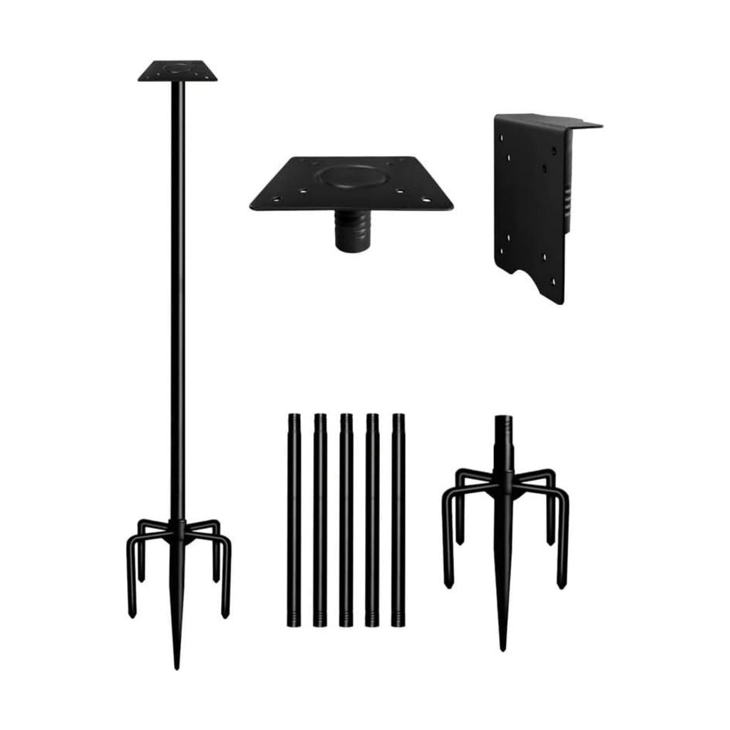 90inch Bird House Pole, Heavy Duty Birdhouse Feeder Post, Black