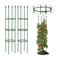 Round Heavy Duty Tomato Cage - 55 Inch Steel Core Plastic Coated Garden Trellis, 4-Post Rustproof Plant Support for
