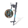 Aqua Joe SJ-SHSBB3LIH Garden Hose Stand with Brass Faucet and 3 ft Lead in Hose, Gray