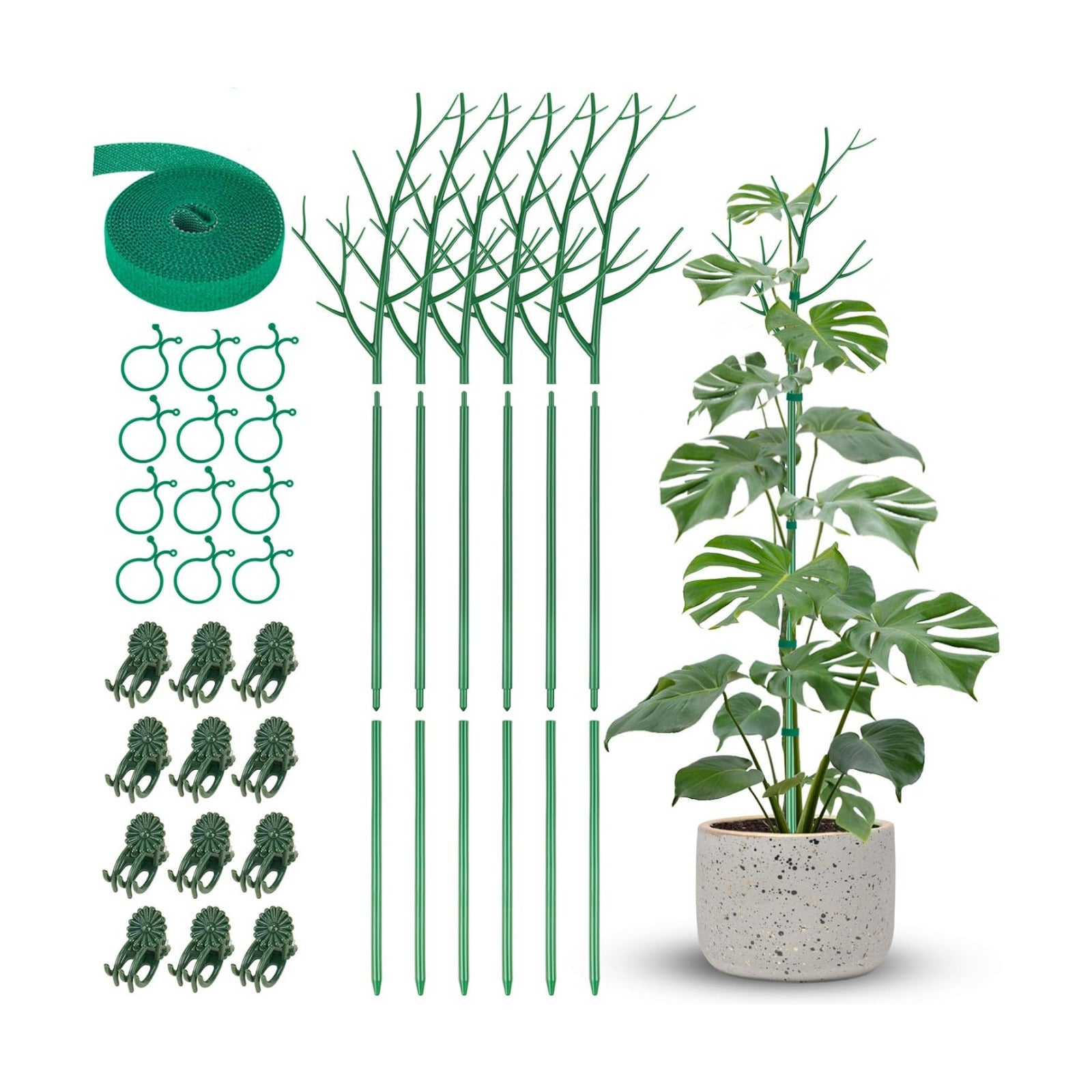 NiHome 39.5" Comprehensive Plant Support Stake Set of 6 - Durable | UV Resistant Stakes with Extension Poles, Orchid
