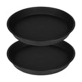 2 Pack of 18 19 inch Plant Saucer (16.6 Inch Base), 2.7" Depth Tray, Large Deep Garden Plastic Flower Trays for Indoors Outdoor, Tray for Planter 15-19" (19", Black)