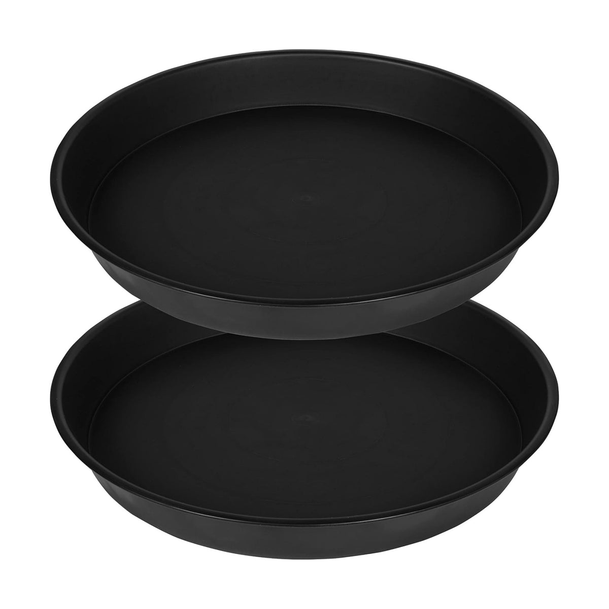 2 Pack of 18 19 inch Plant Saucer (16.6 Inch Base), 2.7" Depth Tray, Large Deep Garden Plastic Flower Trays for Indoors Outdoor, Tray for Planter 15-19" (19", Black)