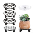 5 Pack Plant Caddy with Wheels Heavy Duty 12 Inches Metal Plant Stand on Wheels Plant dolly Rolling Plant Stand Plant