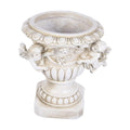 Outdoor Flowerpot European Style Beige Resin Crafts for Plants Decorative Outdoor Statue Pot Ideal for Yard and Garden