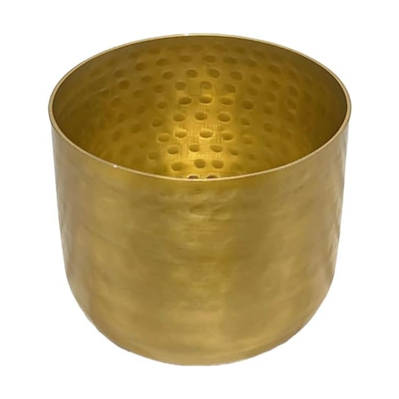 Serene Spaces Living Antique Brass Look Gold Hammered Pots: Stylish Indoor Planter, Decorative Accent for Potted