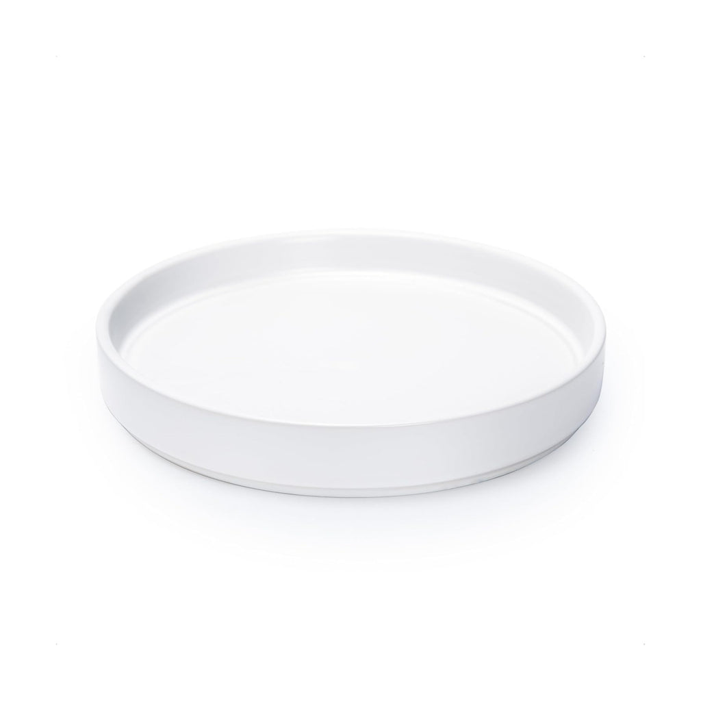 D'vine Dev Ceramic Plant Saucer/Drainage Tray, 8.7 in, White, 97-T-A-4 | Glazed Ceramic, High Temperature Fired