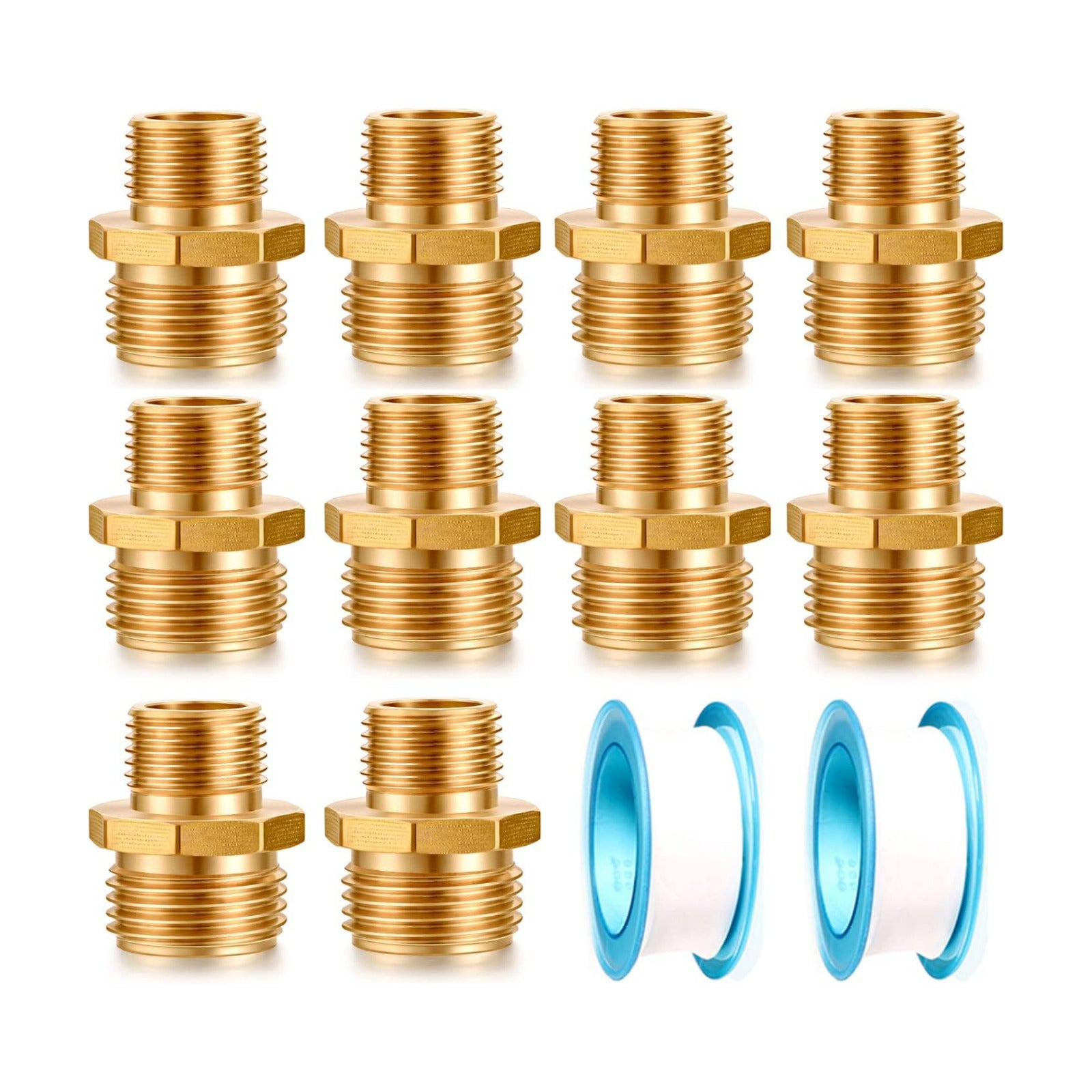 Garden Hose Fittings Connectors Adapter Solid brass Brass Repair Male faucet leader coupler dual water hose