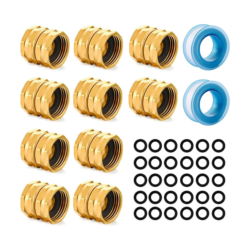 Garden Hose Fittings Connectors Adapter Solid Brass Repair double female to female faucet leader coupler ​dual water