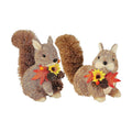 Lulu Home 2 Packs Squirrel Figurines, Handmade Straw-Woven Sitting