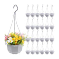 Roshtia 24 Pcs Hanging Plastic Planter Pot with Hook Flower Pots Baskets Hanging Nursery Planter Holder for Outdoor