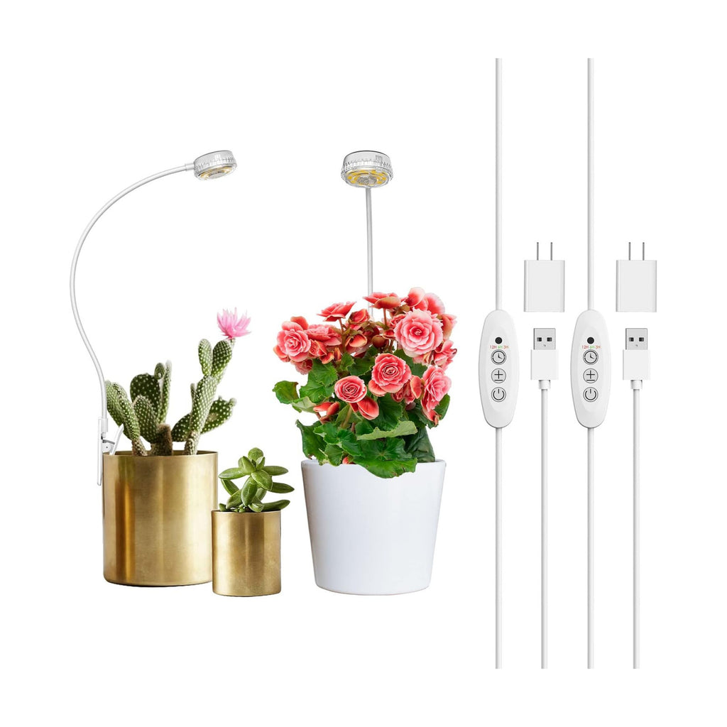 SANSI Grow Lights for Indoor Plants, Pot Clip-On Plant Light, 2-Pack | Full spectrum LED plant lamps for indoor