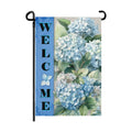 Hydrangea Garden Flags Welcome Spring Summer Yard Flag Waterproof Blue Floral Garden Flag for Outside Double Side Burlap Flowers House Banner Decor Standard Size 12×18 Inch