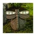 Rezpuao Garden Statue Dragonfly,Solar Dragonfly Decor for Outdoor,Resin Dragonflies Figurine with Solar Light for