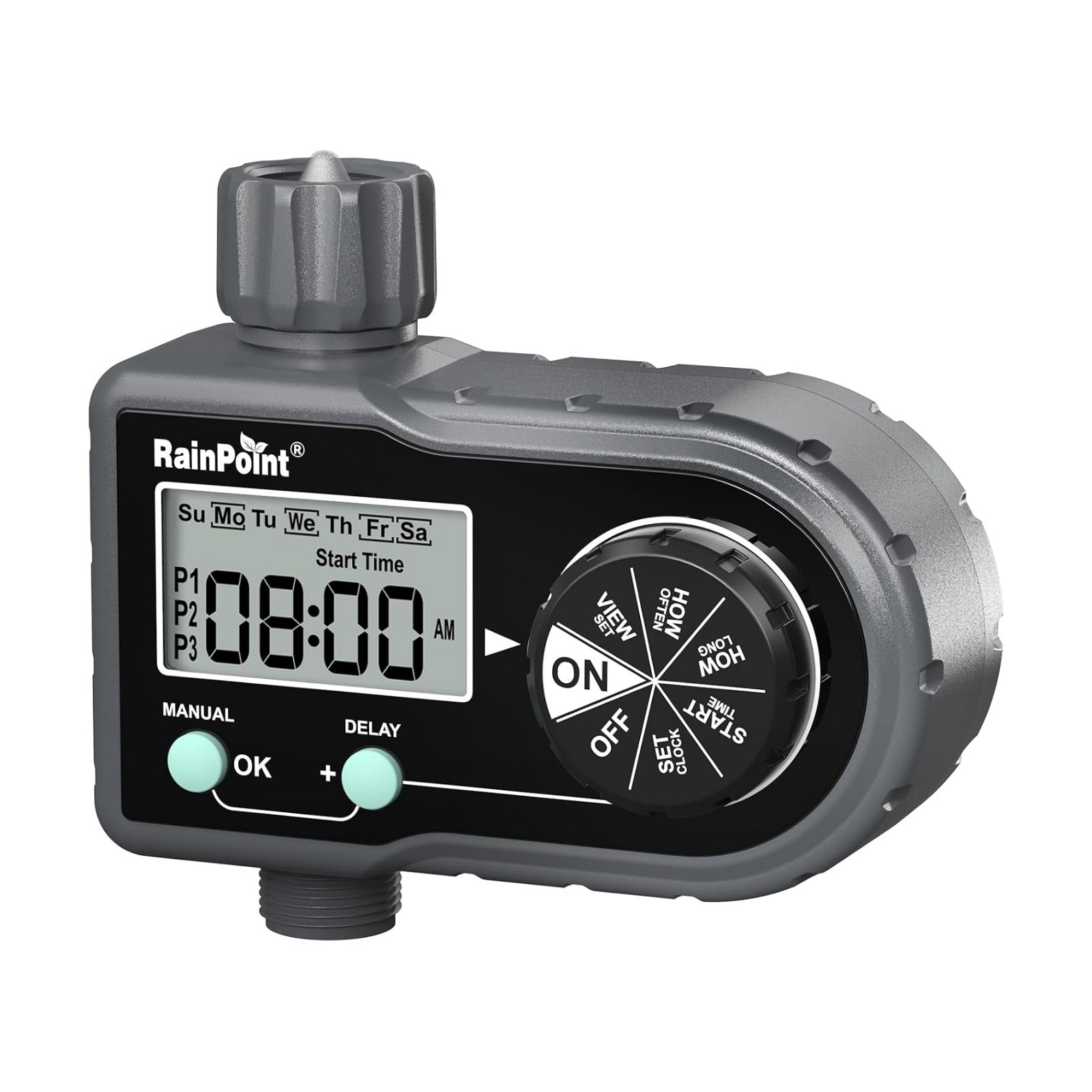 RAINPOINT Sprinkler Timer, Hose Timer with 3 Individual Programs, Water Timer for Garden Hose Faucet, Programmable