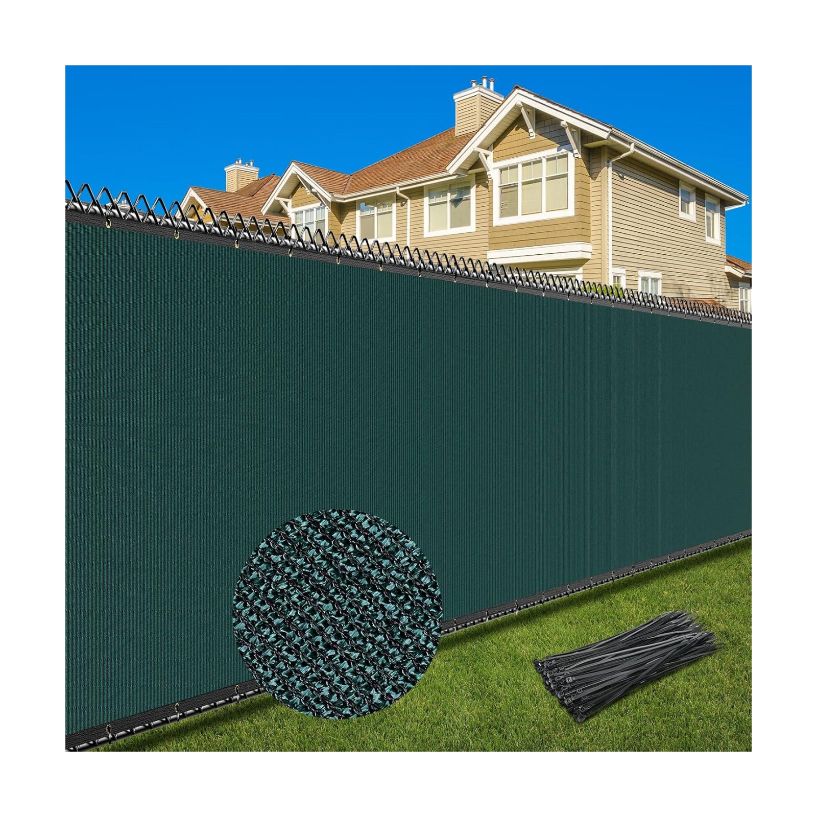 6X50FT Privacy Screen Fence, Heavy Duty Fencing Shade Cover, 170GSM 90% Blockage Mesh Shade Net for Wall Garden Yard