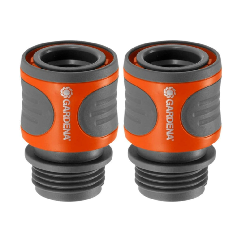 Gardena 36917 Hose Connector, Orange and Grey (Pack of 2)