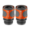 Gardena 36917 Hose Connector, Orange and Grey (Pack of 2)