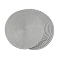 FunWheat Round Braided Placemats Set of 8 Place Mats for Dining Table Woven Washable Non-Slip Table Mats 15 Inch(Grey,8pcs)