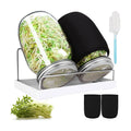 Sprouting Jar Kit, 32 OZ 2 Large Wide Mouth Mason Jars with Sprout Lids, Premium Canning Lids, Blackout Sleeves, Tray