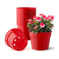 RooTrimmer 20 Pack 6 Inch Plant Pots, Thickened Plastic Flower Pots with 20 Pcs Water Collecting Trays, 20 Soil Block