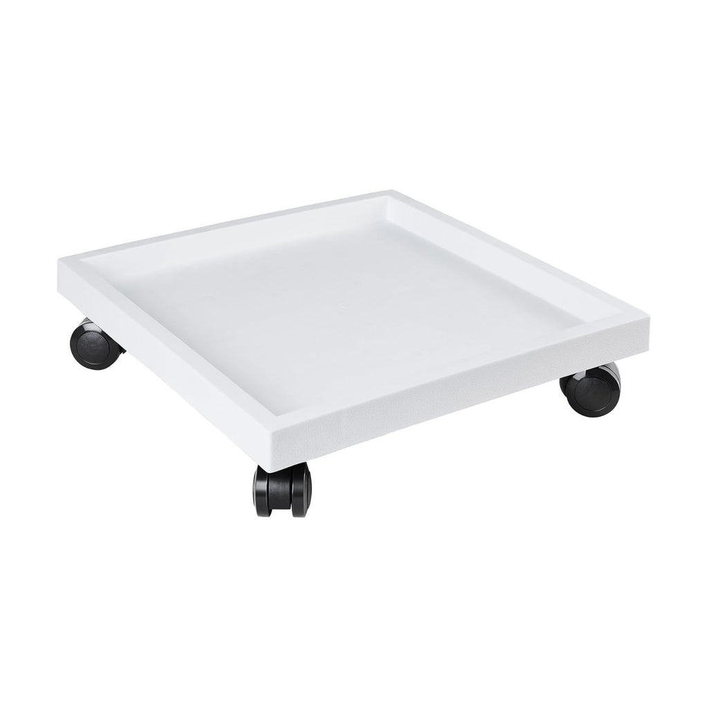 15.3 Inch Square Rolling Plant Caddy Saucer with Wheels, Heavy Duty Wheeled Planter Stand for Potted Plant, Coaster
