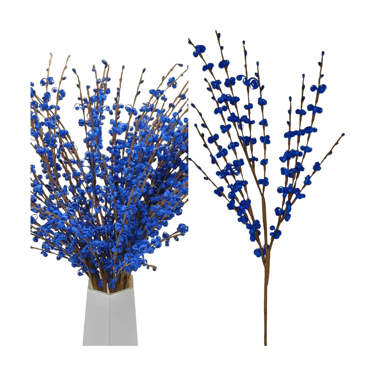 10Pcs Royal Blue Artificial Jasmine Flowers Stem for Vase DIY Wreath Decor
