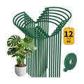 AMAGABELI 12 Pack 24 Inch Plant Support Stakes Peony Cage Heavy Duty Ring Metal Garden Support Structures Plant Cage