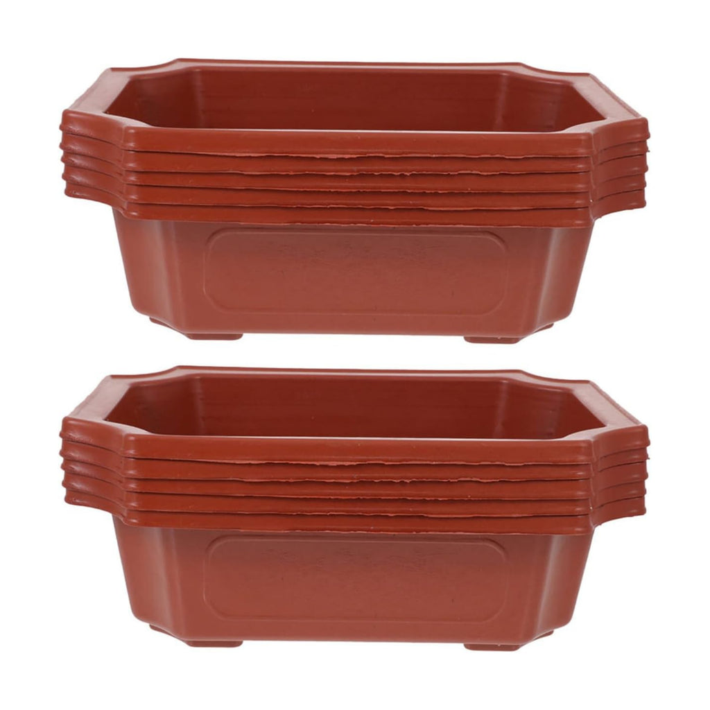 DOITOOL Rectangular Planter Bonsai Training Pot 10PCS Plastic Flower Plant Growing Pot Nursery s with Drainage Hole for