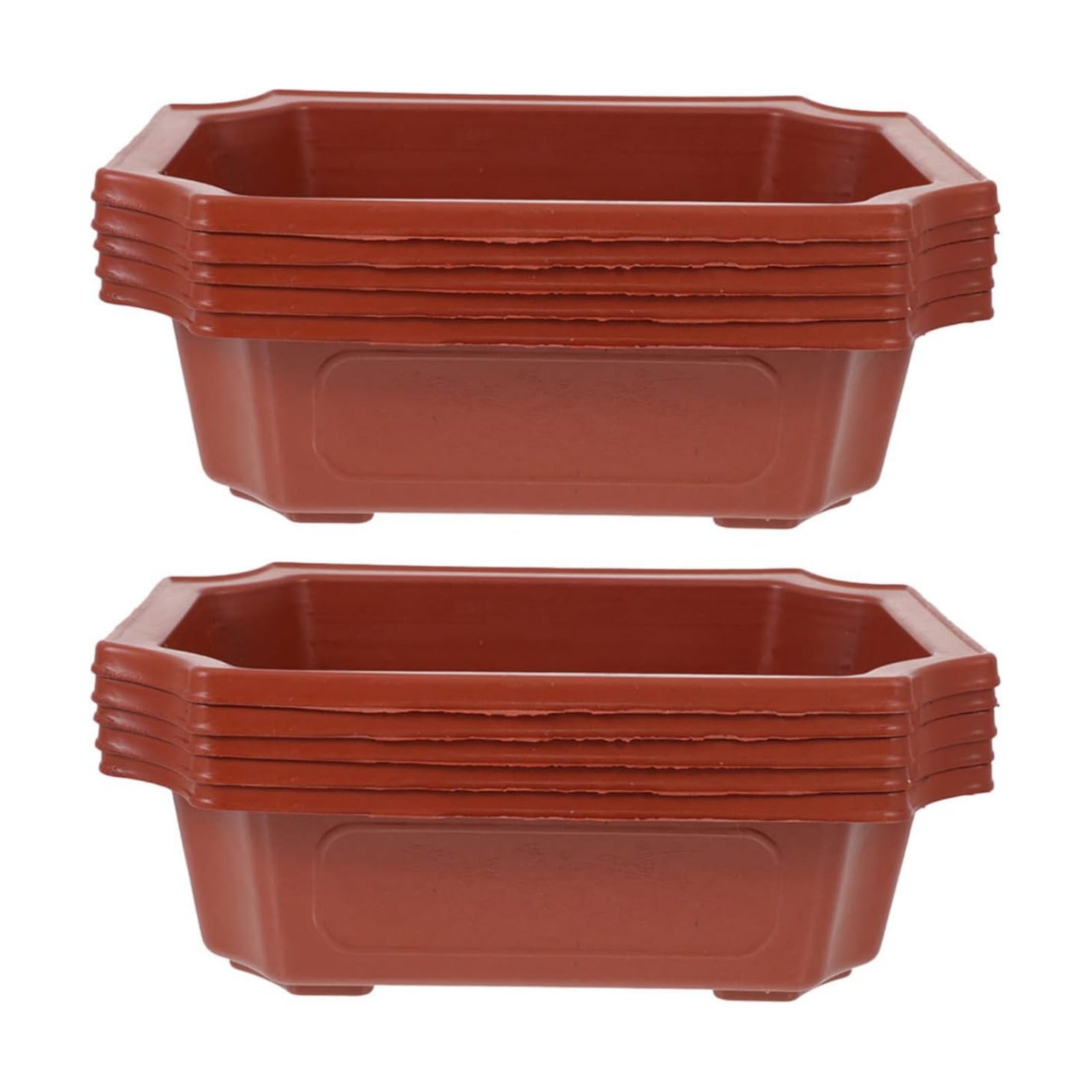 DOITOOL Rectangular Planter Bonsai Training Pot 10PCS Plastic Flower Plant Growing Pot Nursery s with Drainage Hole for