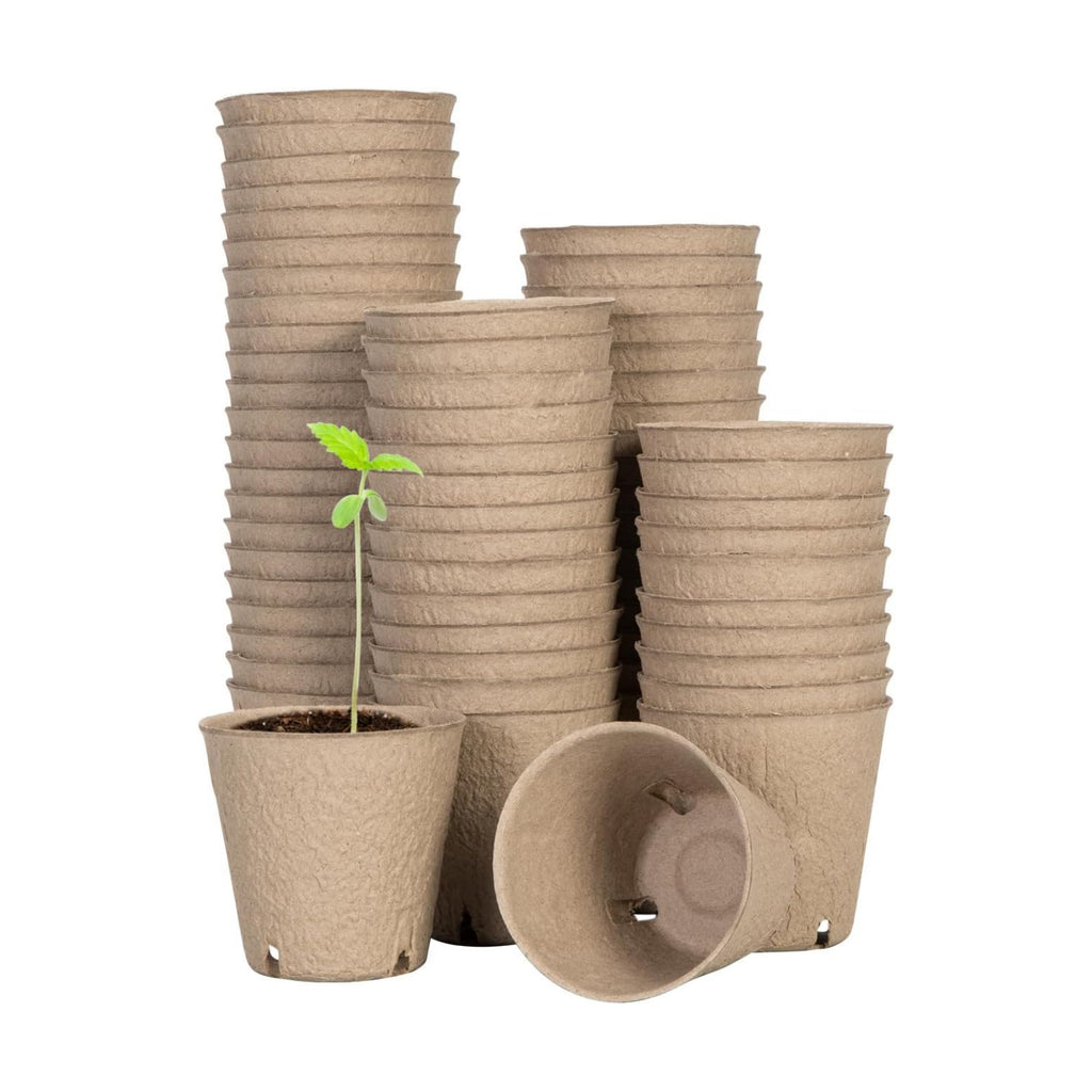 VIVOSUN 3.15“ Peat Pots, 60 Packs Seed Starting Pots with Drainage Holes