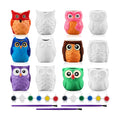 12 Set Paint Your Own Ceramic Planters Mini Owl Ceramic to Paint Succulent Pots 3 Inch Bisque Ceramics Unpainted with