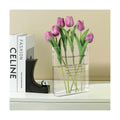 Alpharan Book Vase for Flowers Home Décor,Flower Vase Artistic and Cultural Flavor Decorative Vase Acrylic Clear Vase for Home and Office,Gifts for Book Lovers. (Transparent)