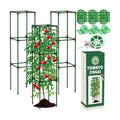 ROADPLUM 3 Pack 48" Tomato Cages for Garden, Plastic Coated Steel Pipe Heavy Duty Adjustable Tomato Stakes Trellis
