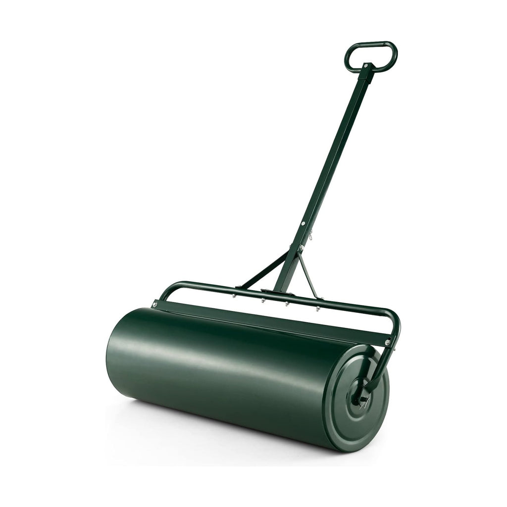 IRONMAX 17 Gallons/63 L Manual Lawn Roller, Water & Sand Fillable, Green | Heavy Duty Tow-Behind Steel Sod Roller with