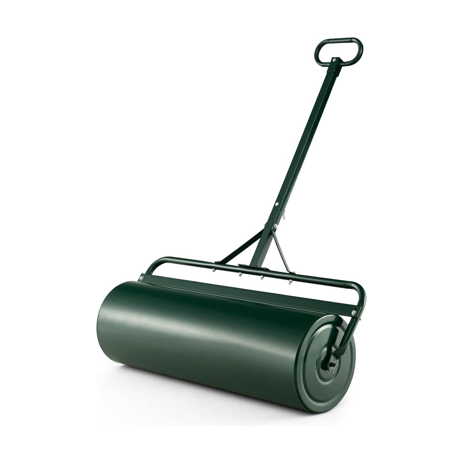 IRONMAX 17 Gallons/63 L Manual Lawn Roller, Water & Sand Fillable, Green | Heavy Duty Tow-Behind Steel Sod Roller with