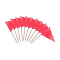 stidsds Solid Pink Cupcake Toppers Flags Mini Small Plain Pink Triangle Toothpick Stick Flag Blank DIY Color Decoration(100 pcs)