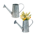 MyGift Vintage Galvanized Metal Watering Can Vases for Flowers, Set of 2 | Handcrafted in India, these vintage vases