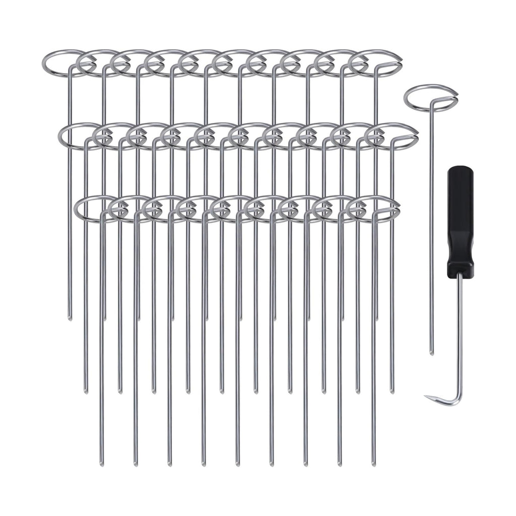 120 Pcs Garden Landscape Staples - 12 Gauge Circle Top Landscape Pins - 6 Inch Galvanized Landscape Pins Garden Stakes
