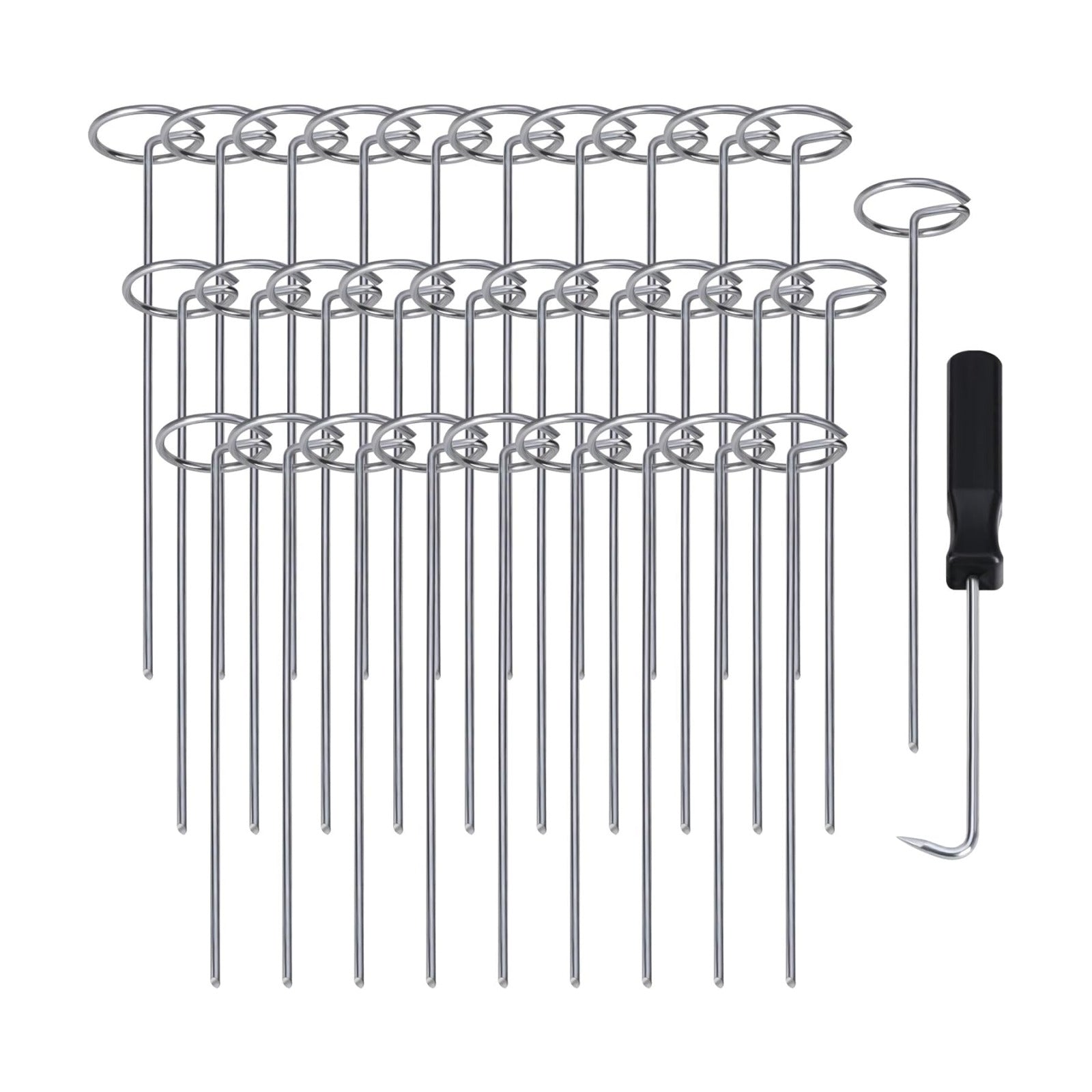 120 Pcs Garden Landscape Staples - 12 Gauge Circle Top Landscape Pins - 6 Inch Galvanized Landscape Pins Garden Stakes