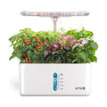 8 Pods Hydroponics Growing System with LED Grow Light - White | Quiet Water Pump, Automatic Timer, Adjustable Height