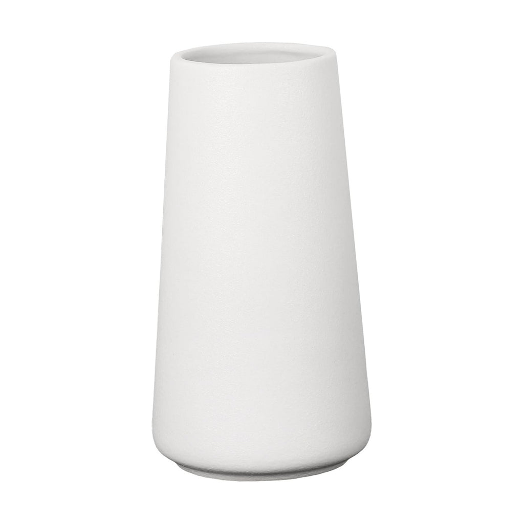 White Frosted Ceramic Vase 6 Inch - Modern Minimalist Vase for Lavender, Pampas Grass, Dried Flowers & Plants | Elegant Wedding Table Decor, Shelf Decor, Living Room