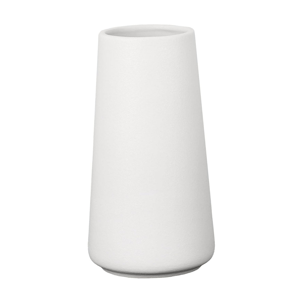 White Frosted Ceramic Vase 6 Inch - Modern Minimalist Vase for Lavender, Pampas Grass, Dried Flowers & Plants | Elegant Wedding Table Decor, Shelf Decor, Living Room