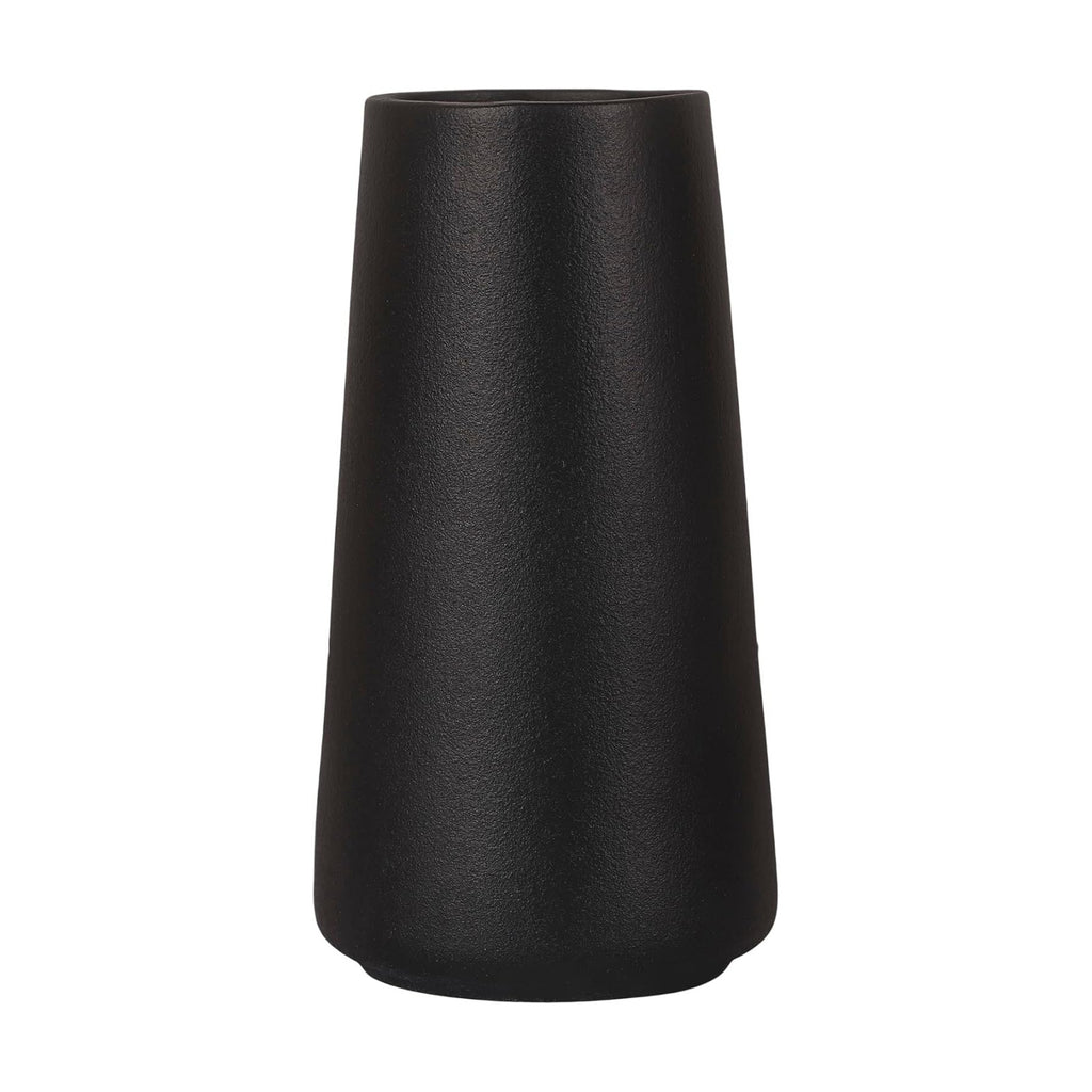 Ceramic Black Vase, Simple Vases for Lavender Pampas Grass Dried Flowers Plants, Frosted Elegant Vase for Modern Table Shelf Wedding Home Decor (Large)