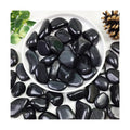 40lbs Black Pebbles Mulch for Landscaping, 1-2 Inch High Polished Natural River Rocks for Plants, Decorative Stones