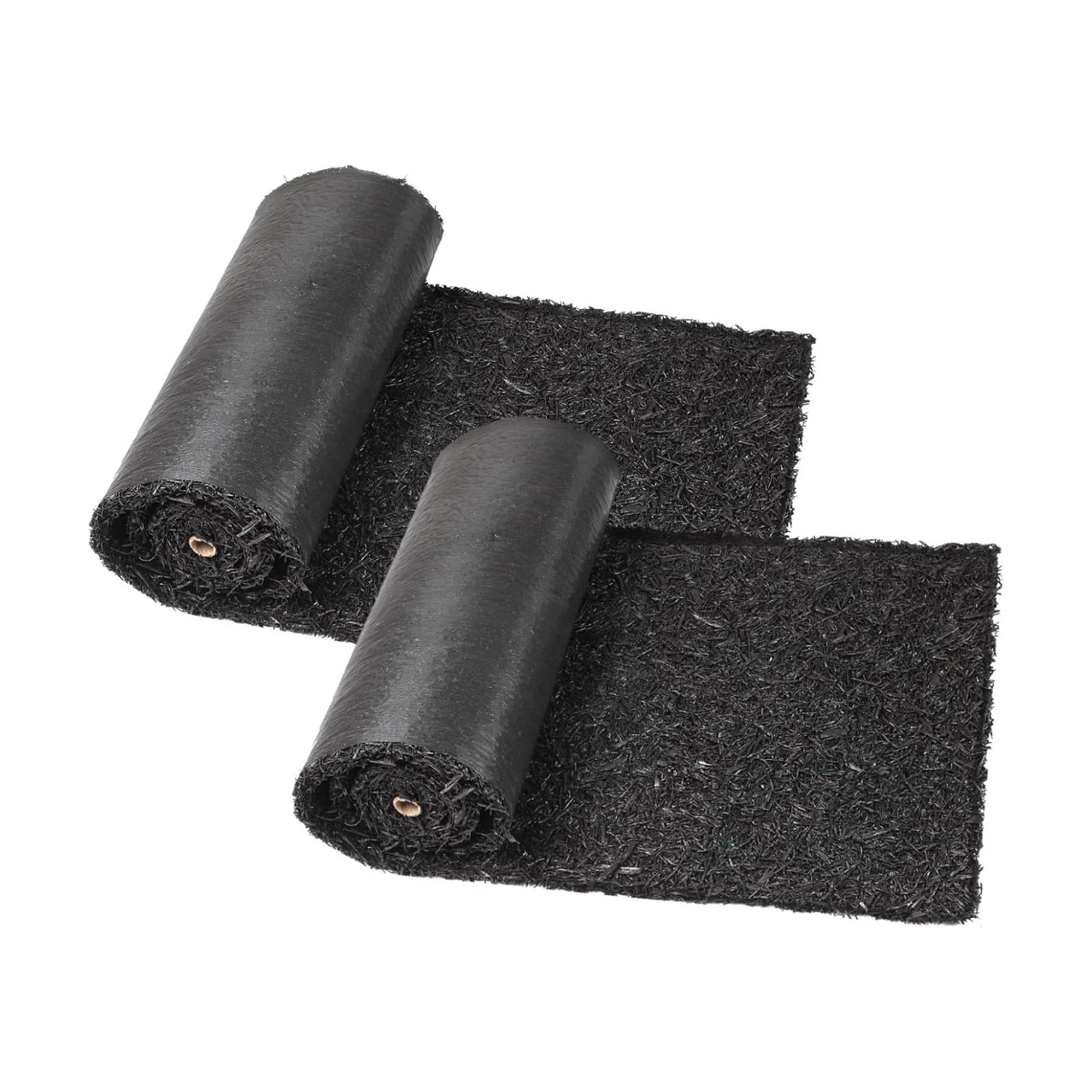 Harmiden 2 Pack Recycled Rubber Mulch Mat Roll Black Permanent Mulch Walkway Pathway for Landscaping Outdoor 8' x 2'