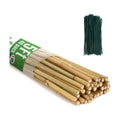 SWANGSA 40 Pack Bamboo Stakes for Plant 5 Feet(57.5inch), Bamboo Sticks Plant Support Garden Stakes Poles with 200pcs