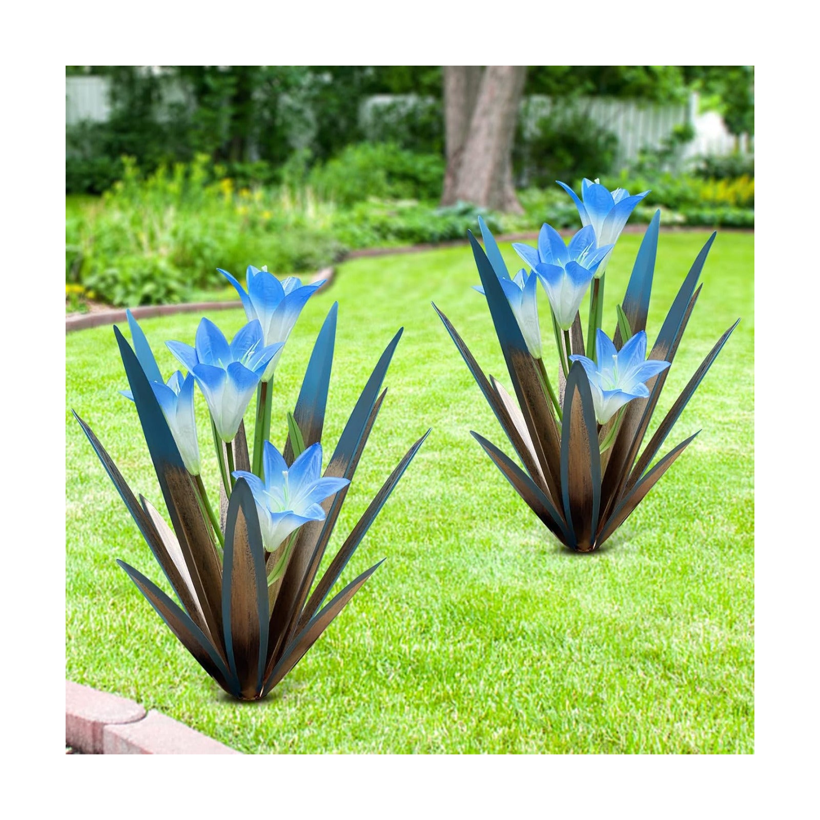 Homight Metal Agave Plant Outdoor Decoration Lily Mexican Yard Art Garden Gift Home Decor Hand Painted Metal Agave