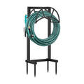 TomCare Garden Hose Holder, 4 Spikes Heavy Duty Hose Stand for 160FT Hose | Thick Metal Frame, 250 lbs Load Capacity