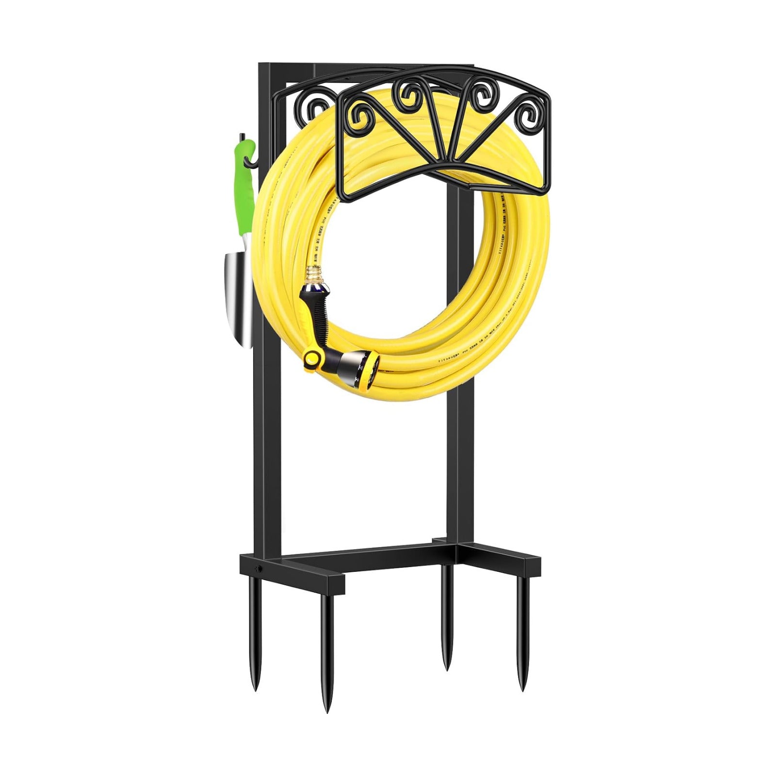 TomCare Garden Hose Holder, Heavy Duty Water Hose Hanger for 160FT Hose | Freestanding Ground-Set Design, Thick Metal