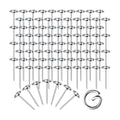 Therwen 100 Pcs Circle Top Landscape Pins Bulk Garden Landscape Staples Galvanized Heavy Duty Stakes Landscape Pins for